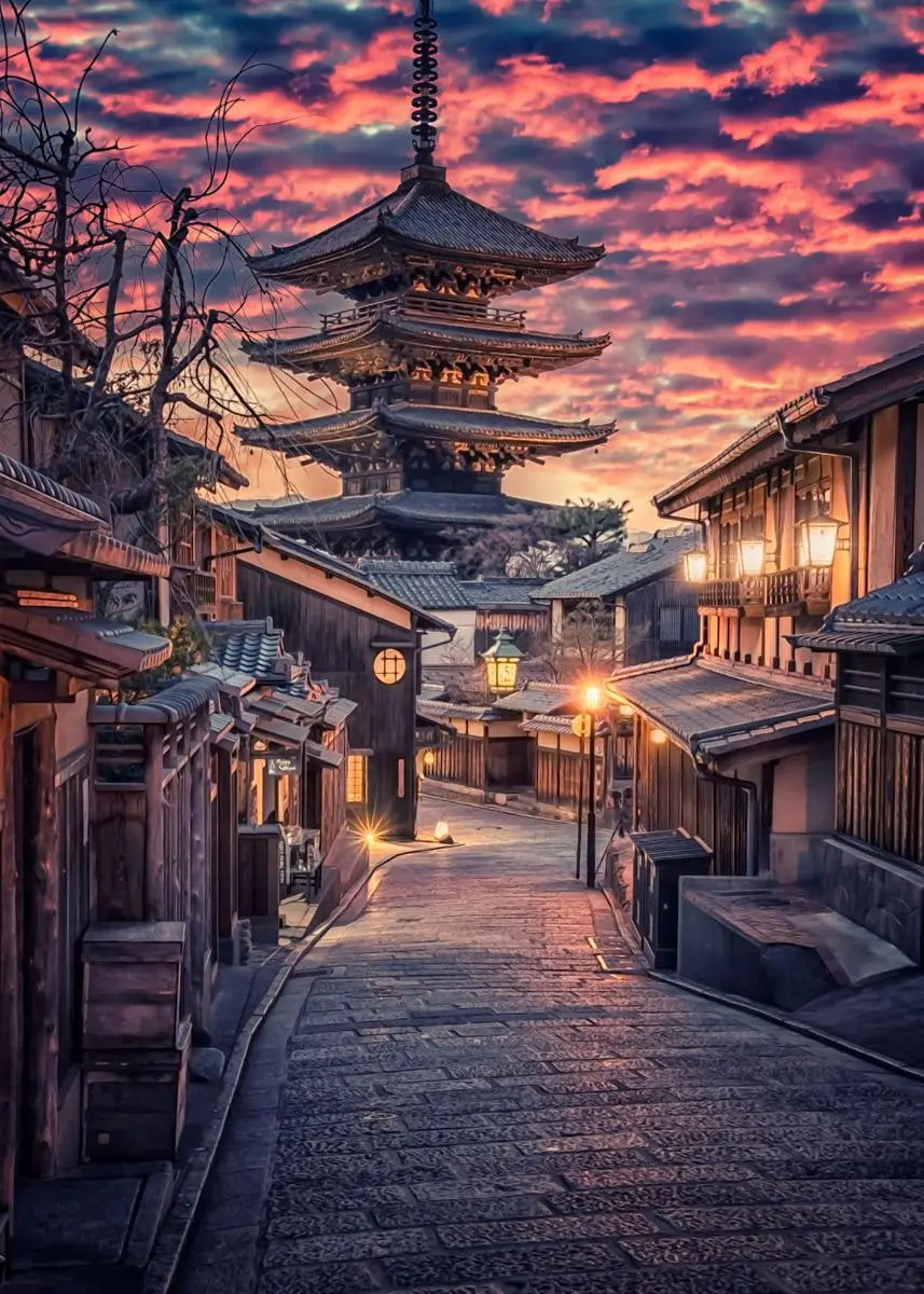 DecorBites™ Japanese City Landscape Canvas Wall Art