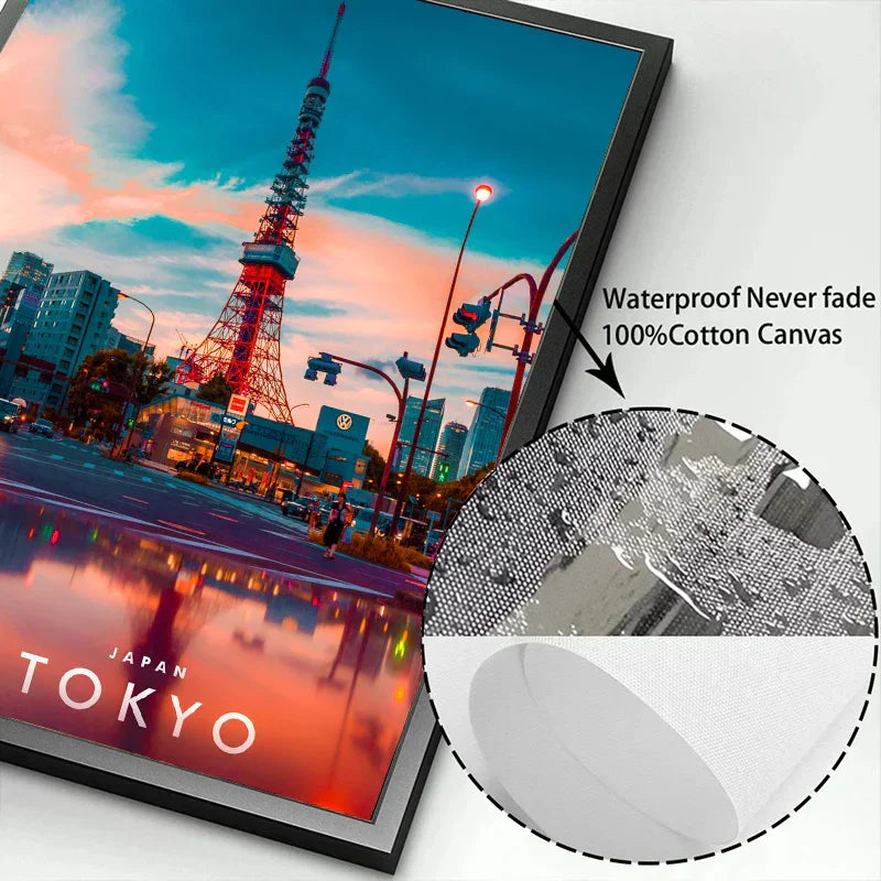 DecorBites™ Japanese City Landscape Canvas Wall Art