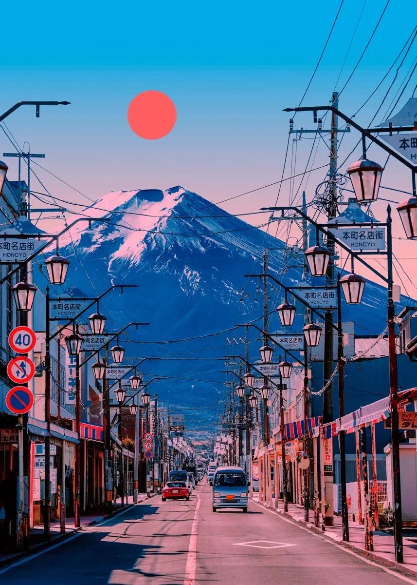 DecorBites™ Japanese City Landscape Canvas Wall Art