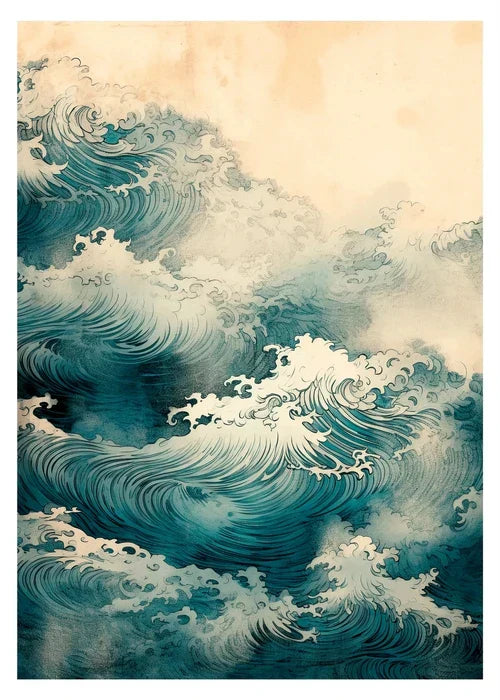 DecorBites™ Japanese Hokusai Art Poster Print for Home Decor