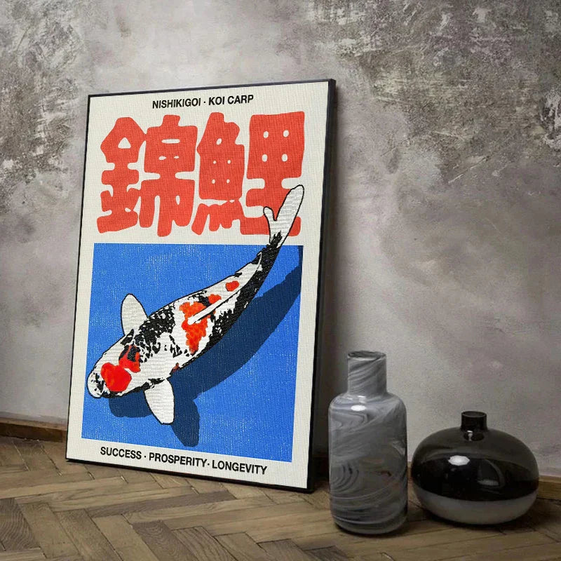 DecorBites™ Japanese Koi Cat Animal Canvas Wall Art