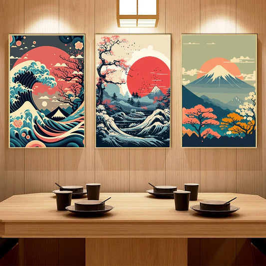 DecorBites™ Japanese Vintage Art Canvas Set