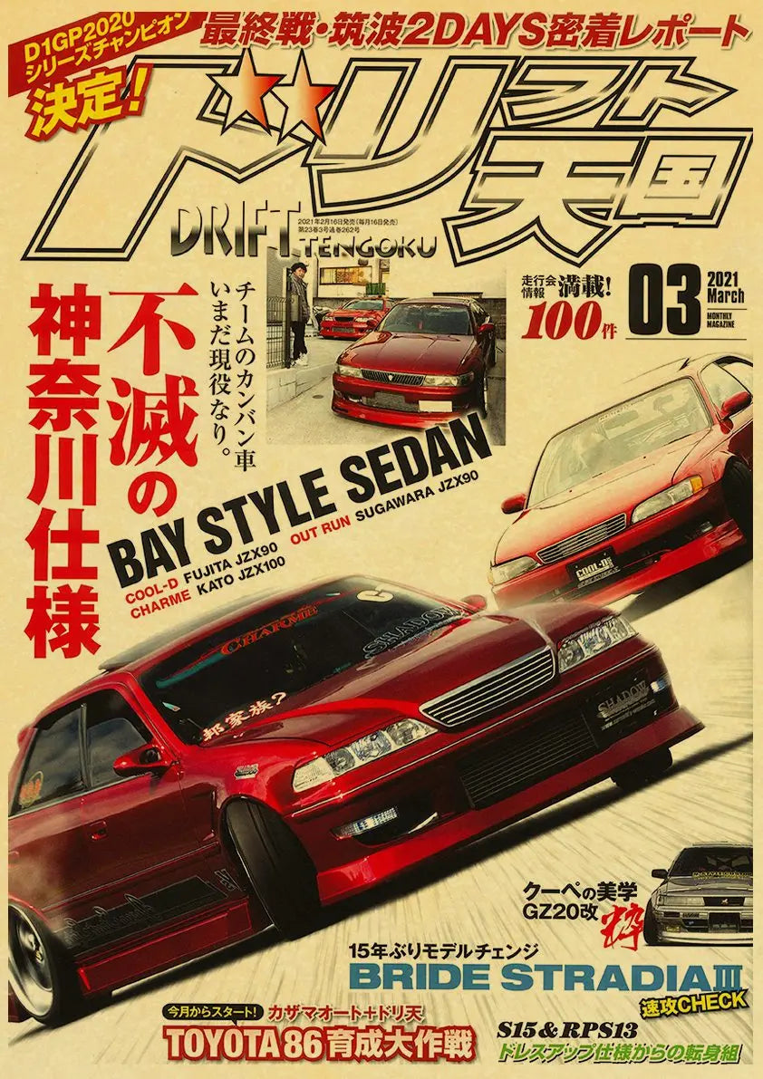 DecorBites™ JDM Retro Racing Car Poster Prints