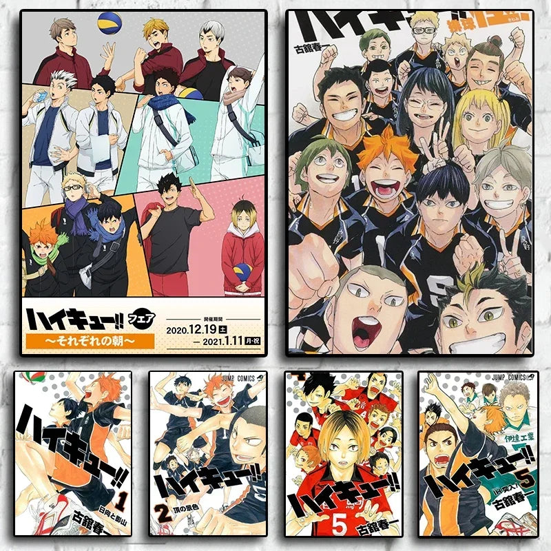 DecorBites™ Kids Haikyuu Volleyball Anime Canvas Poster