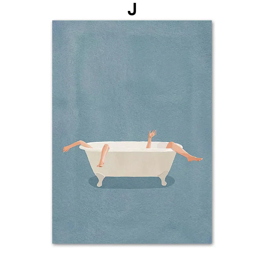 DecorBites™ "Laundry Girl Nordic Wall Art Print"