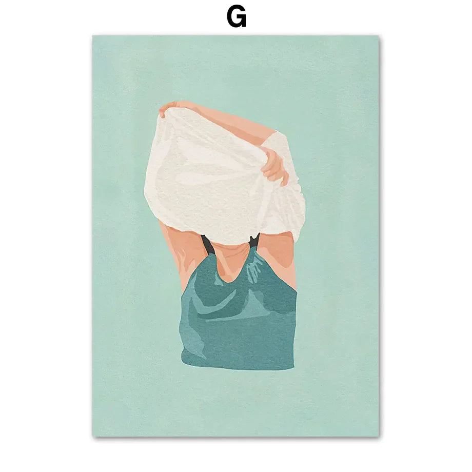 DecorBites™ "Laundry Girl Nordic Wall Art Print"