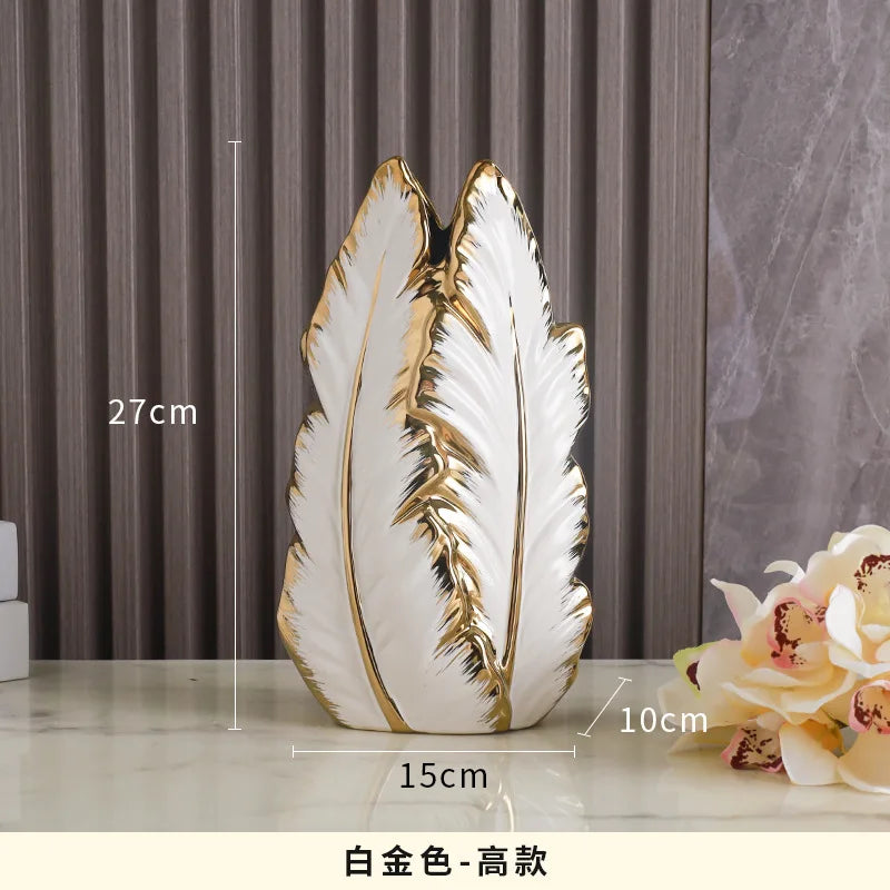 DecorBites™ Luxurious Gold Ceramic Vases for Home Decor