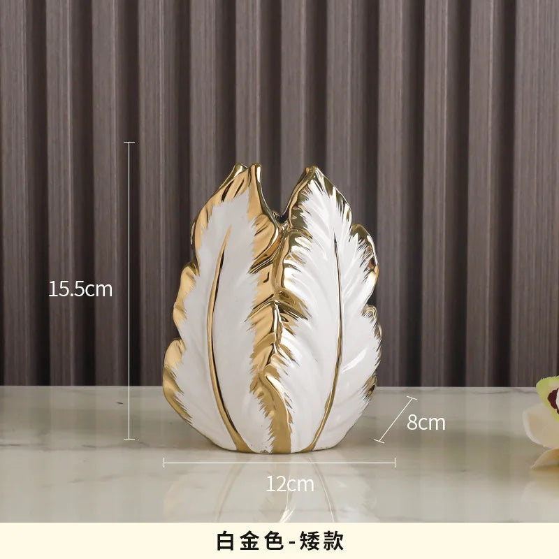DecorBites™ Luxurious Gold Ceramic Vases for Home Decor