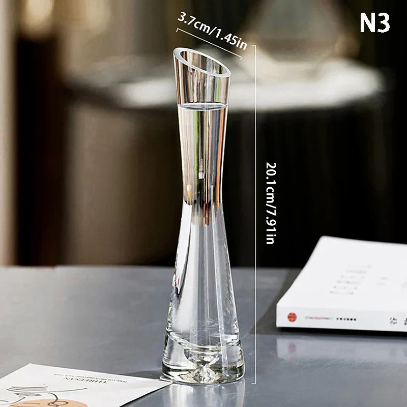 DecorBites™ Luxury Glass Flower Vase for Home Decor