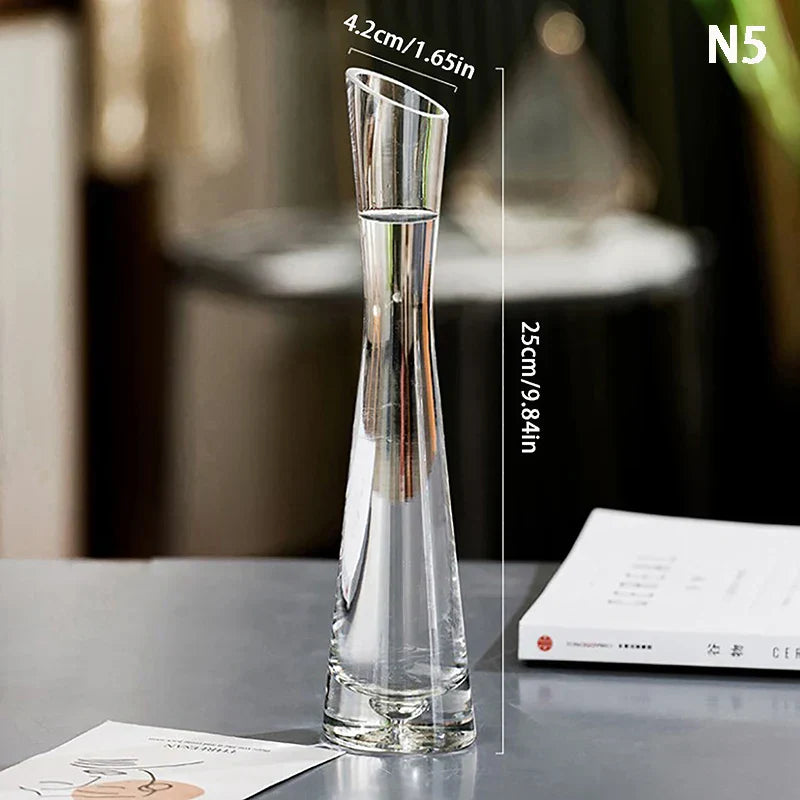 DecorBites™ Luxury Glass Flower Vase for Home Decor