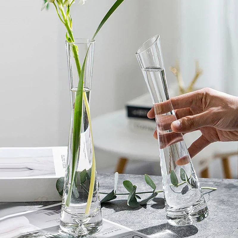 DecorBites™ Luxury Glass Flower Vase for Home Decor