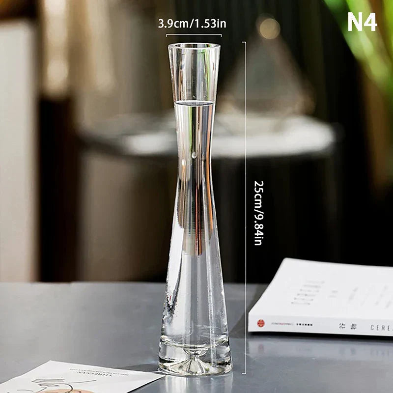 DecorBites™ Luxury Glass Flower Vase for Home Decor