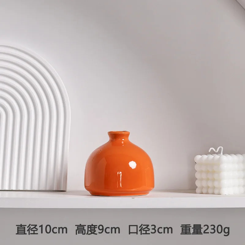 DecorBites™ Luxury Modern Ceramic Flower Vase Orange