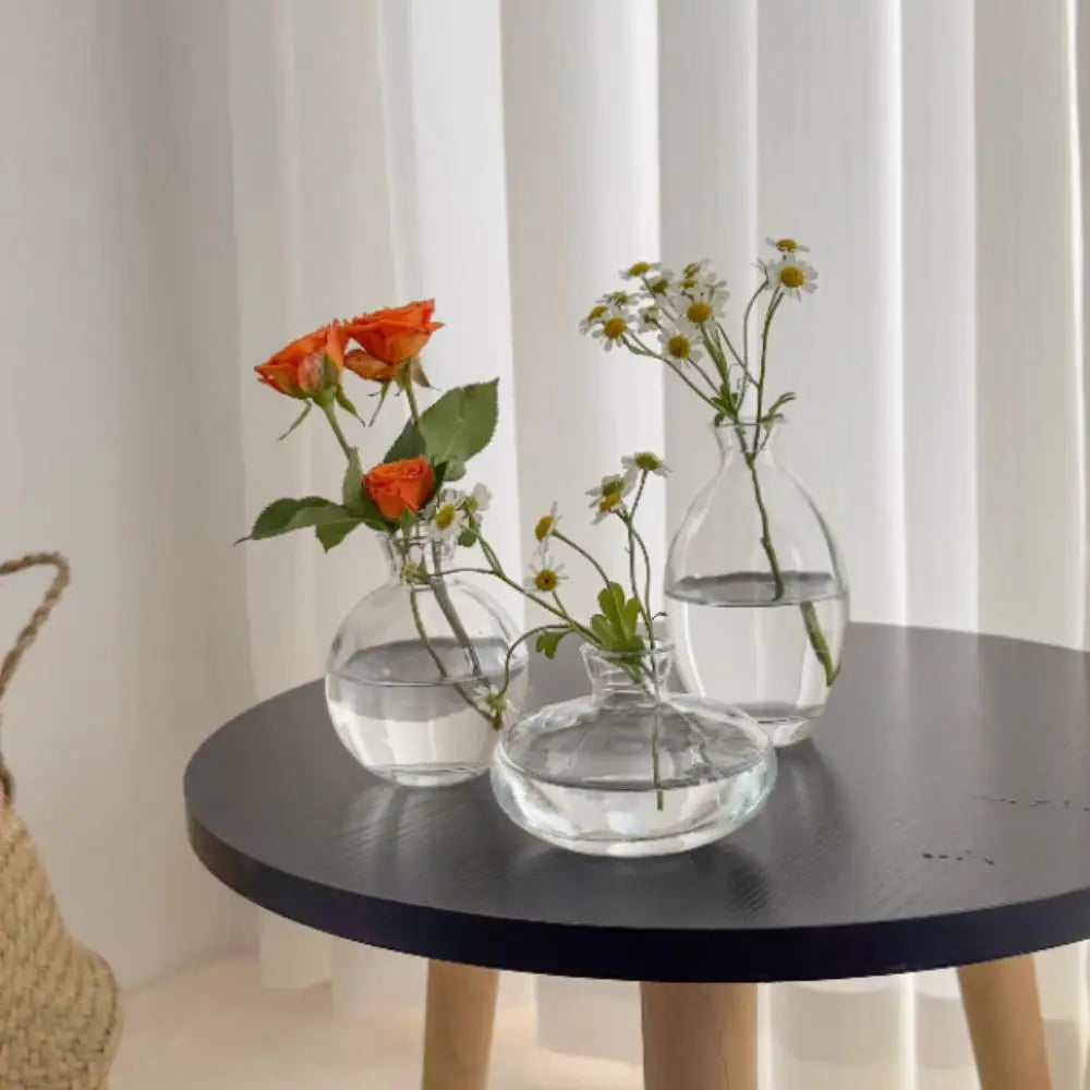 DecorBites™ Mini Glass Flower Vase for Home Decor