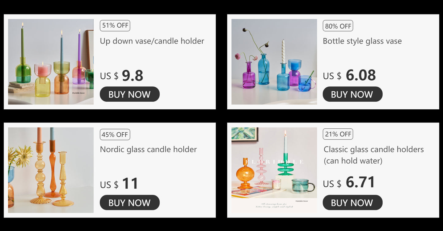 DecorBites™ Mini Glass Vase Set for Plants and Candles