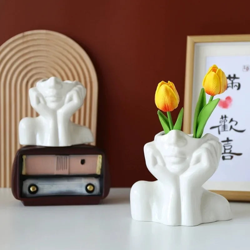 DecorBites™ Modern Human Body Shape Resin Vase