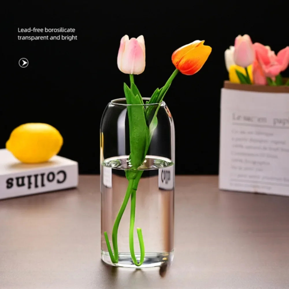 DecorBites™ Modern Hydroponic Glass Flower Vase for Home & Wedding