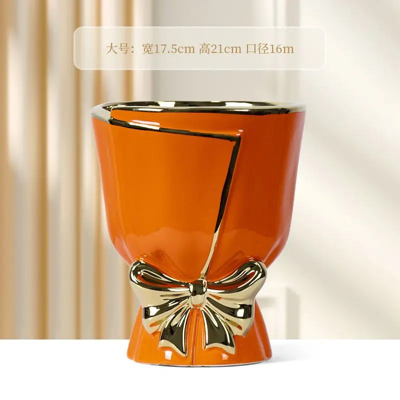 DecorBites™ Modern Nordic Ceramic Tulip Vase for Home Decor