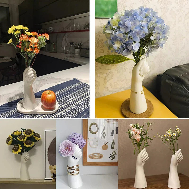 DecorBites™ Modern Nordic Style Ceramic Hand Vase