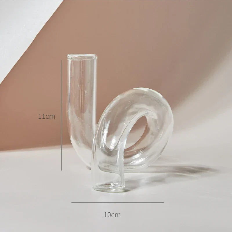 DecorBites™ Modern Transparent Glass Vases Set for Home