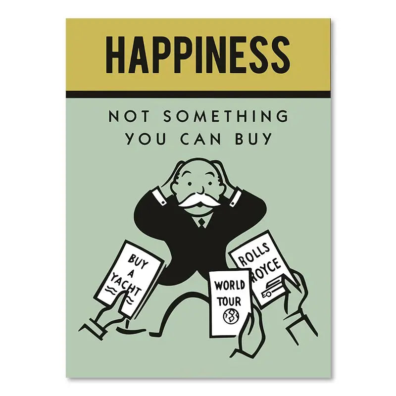 DecorBites™ Monopoly Millionaire Cartoon Canvas Wall Art
