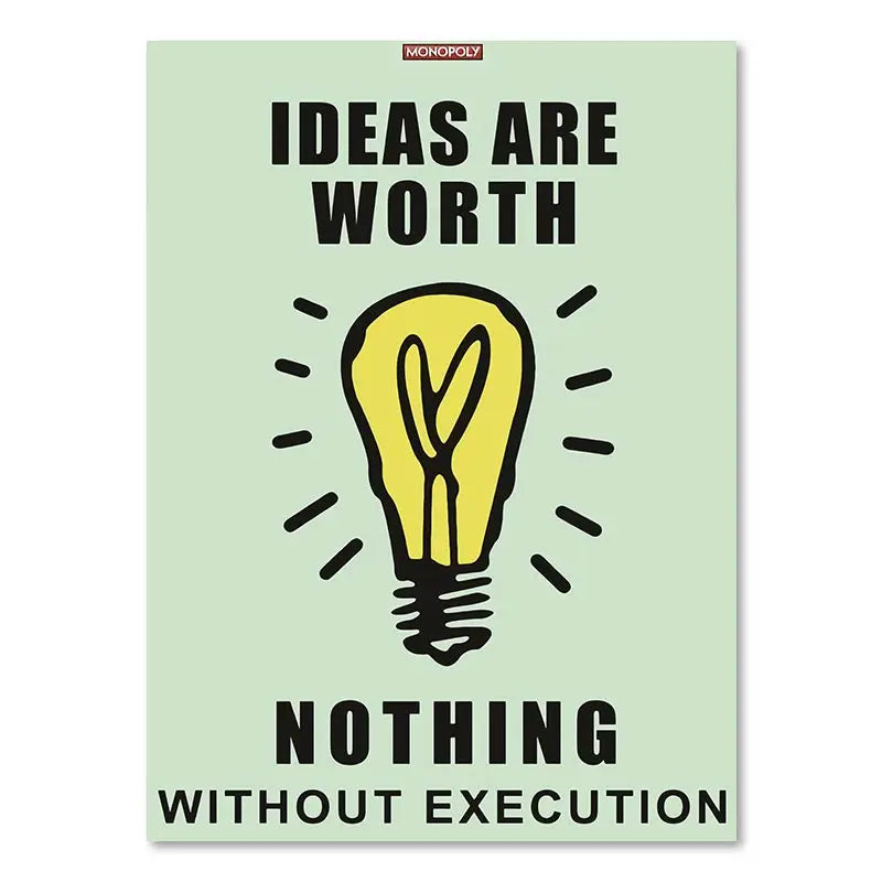 DecorBites™ Motivational Monopoly Millionaire Cartoon Canvas Wall Art