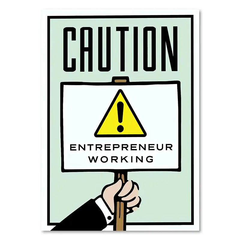 DecorBites™ Motivational Monopoly Millionaire Cartoon Canvas Wall Art