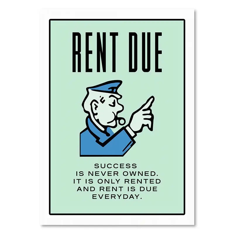 DecorBites™ Motivational Monopoly Millionaire Cartoon Canvas Wall Art