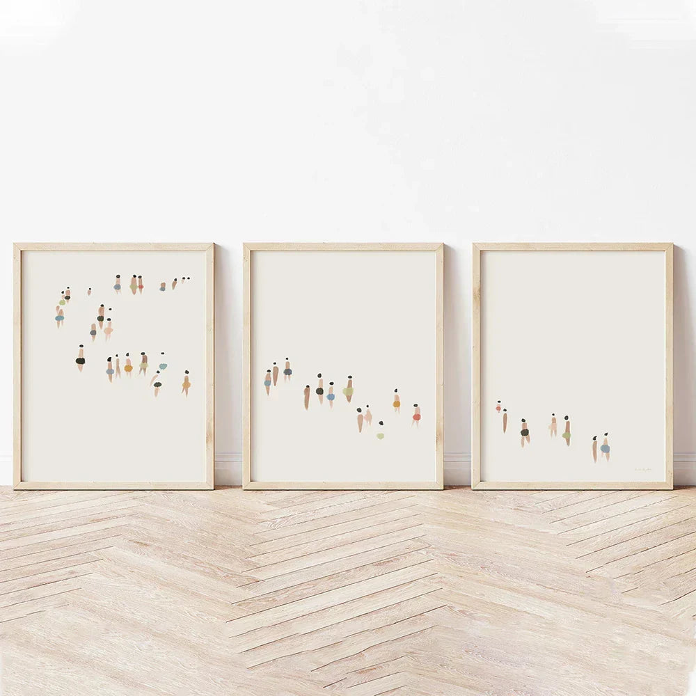 DecorBites™ Neutral Canvas Triptych Wall Art Set
