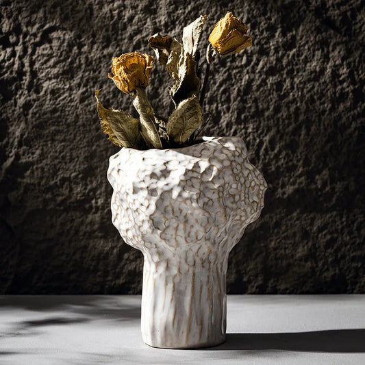DecorBites™ Nordic Ceramic Vase with Pampas Grass