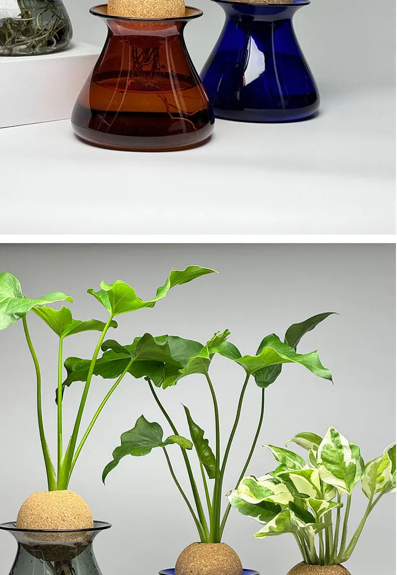 DecorBites™ Nordic Glass Vase for Home Decor - Small Transparent Vase