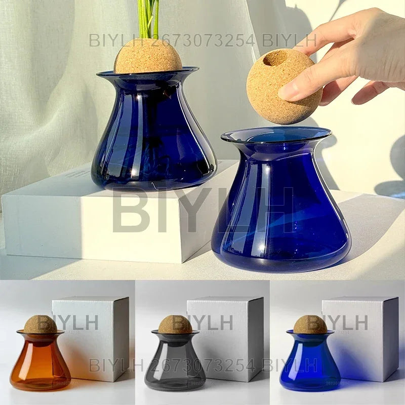 DecorBites™ Nordic Glass Vase for Home Decor - Small Transparent Vase