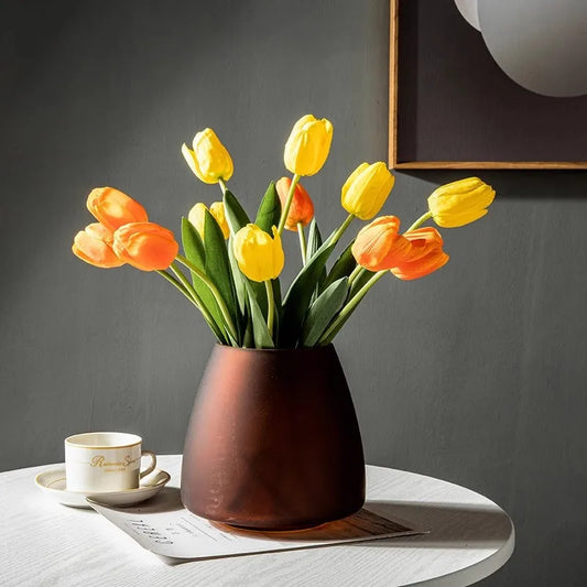 DecorBites™ Nordic Luxe Frosted Glass Vase/Table Decoration