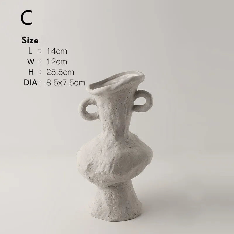 DecorBites™ Nordic Style Ceramic Flower Pot - White