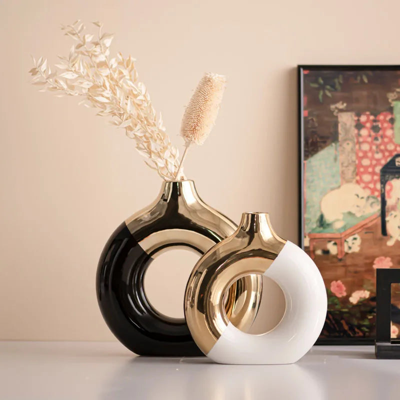 DecorBites™ Nordic Style Circle Vase for Flower Arrangement