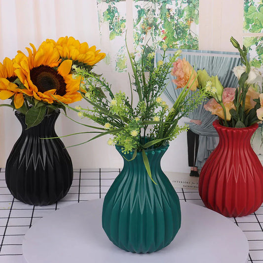 DecorBites™ Nordic Style Plastic Flower Vase for Home Decor