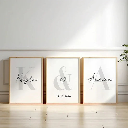 DecorBites™ Personalized Set of 3 Custom Name Wall Art