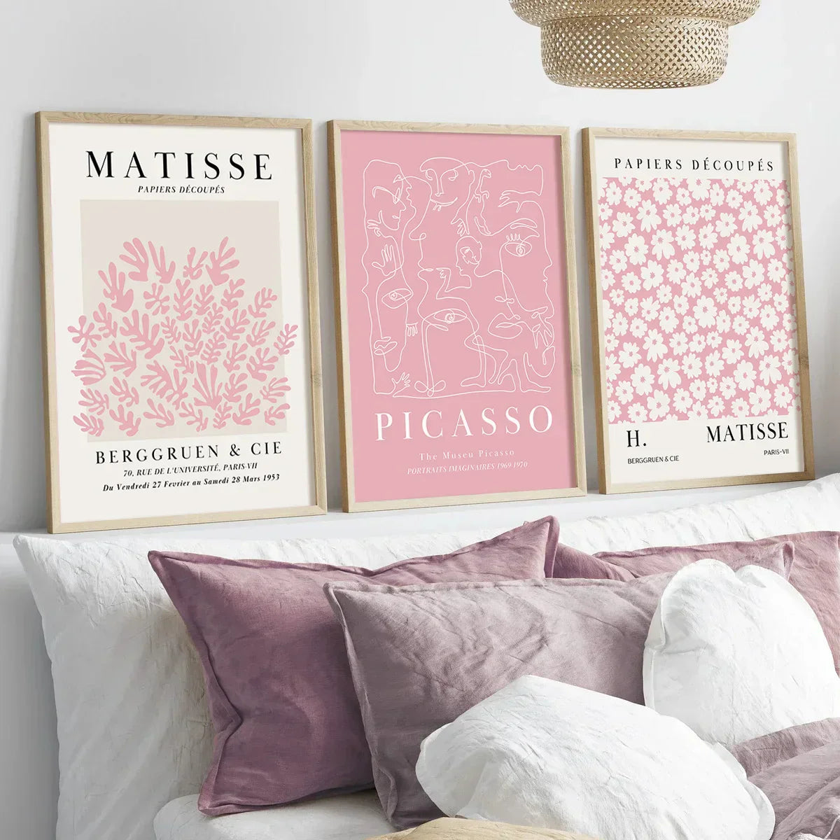 DecorBites™ Pink Abstract Sage Wall Art Set