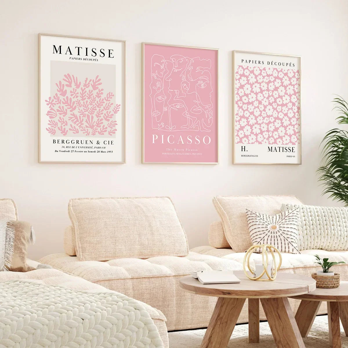 DecorBites™ Pink Abstract Sage Wall Art Set