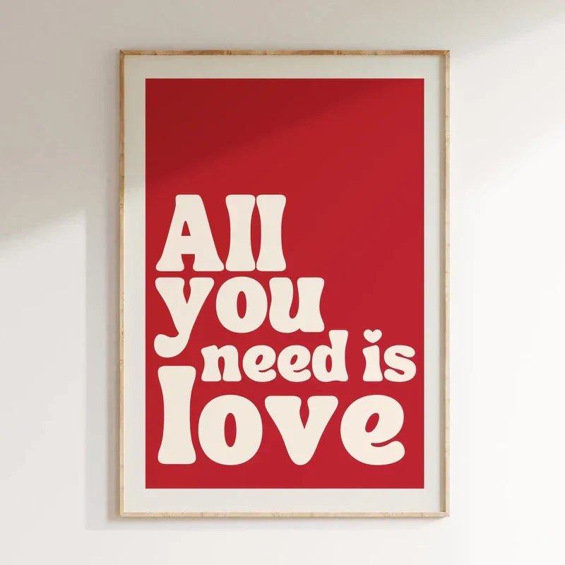 DecorBites™ Pink Music Lyrics Wall Art Canvas