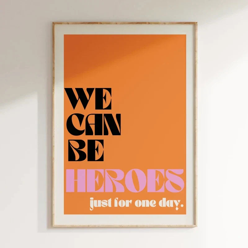 DecorBites™ Pink Music Lyrics Wall Art Canvas