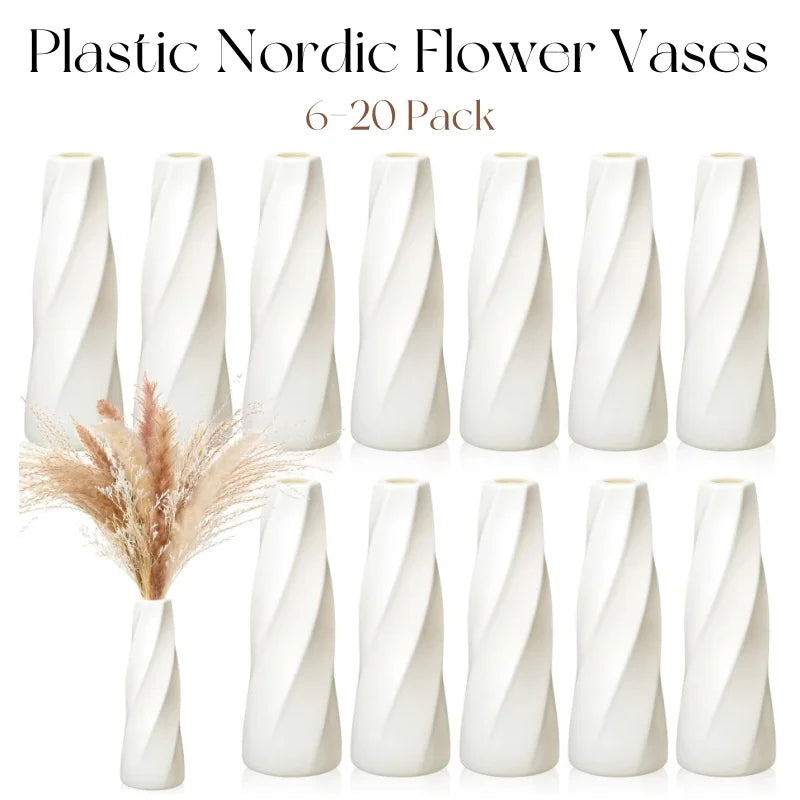 DecorBites™ Plastic Retro Flower Vases 6-20 Pack