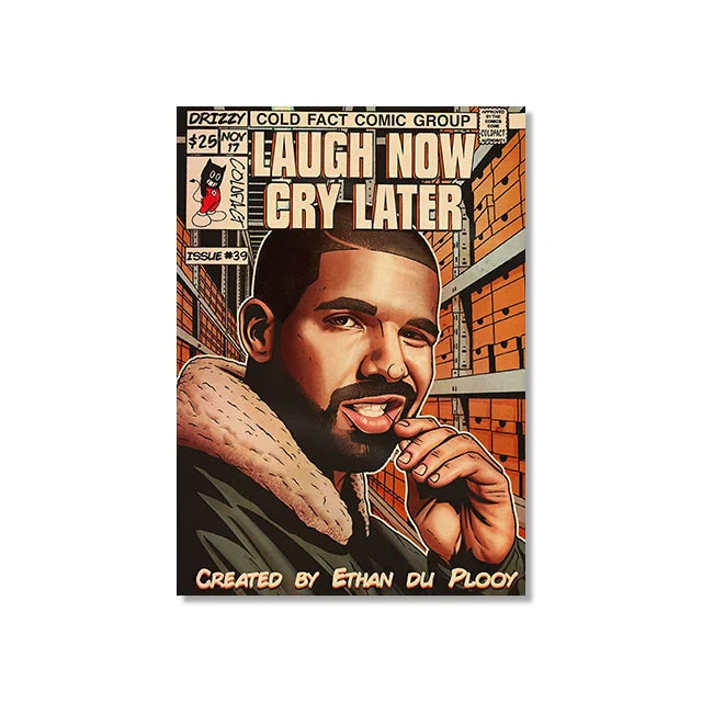DecorBites™ Retro Canvas Print: Hip Hop Singer Album Cover