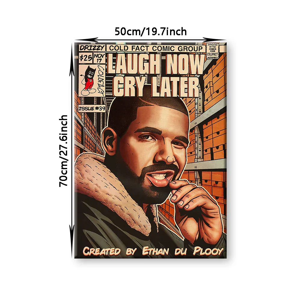 DecorBites™ Retro Canvas Print: Hip Hop Singer Album Cover