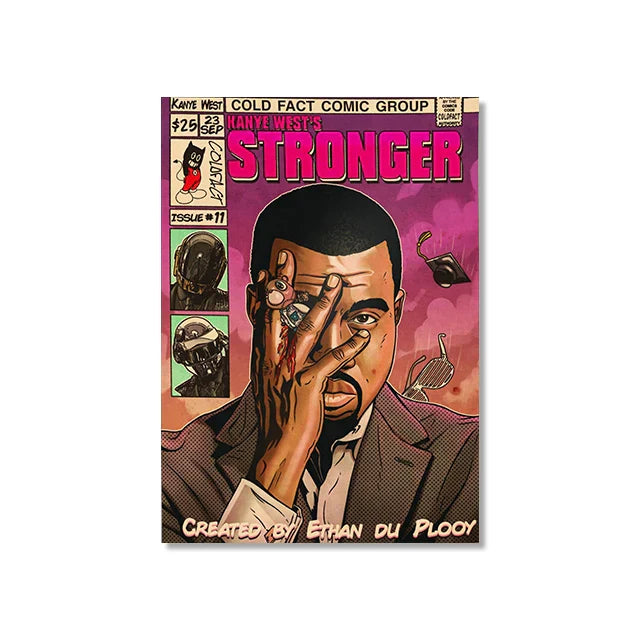 DecorBites™ Retro Canvas Print: Hip Hop Singer Album Cover