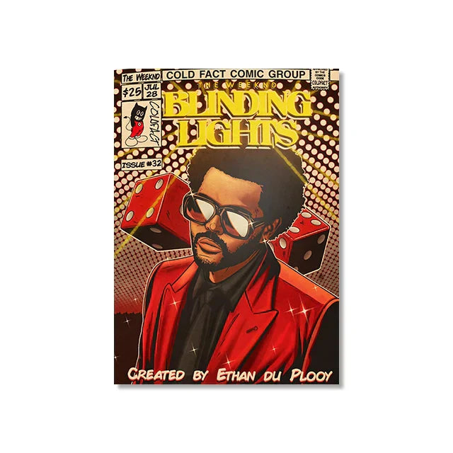 DecorBites™ Retro Canvas Print: Hip Hop Singer Album Cover