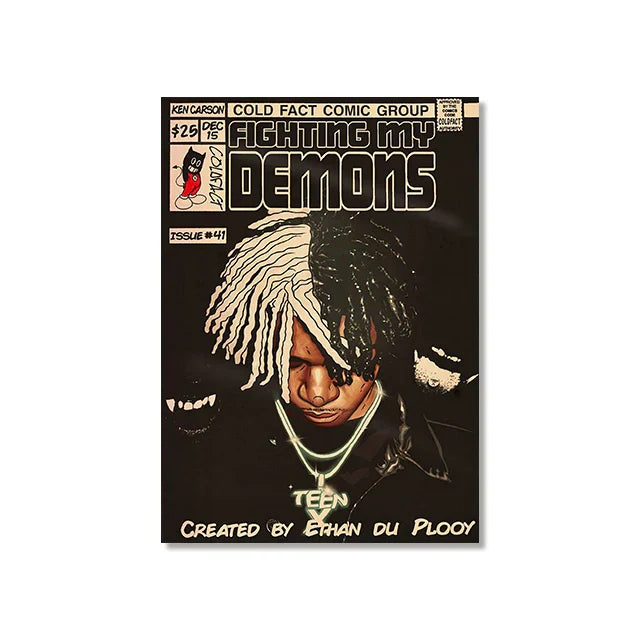 DecorBites™ Retro Canvas Print: Hip Hop Singer Album Cover