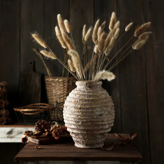 DecorBites™ Retro Handmade Clay Vase 21.5CM Home Decor