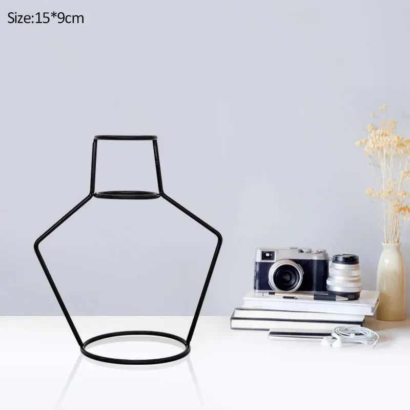 DecorBites™ Retro Iron Flower Vase for Home and Garden