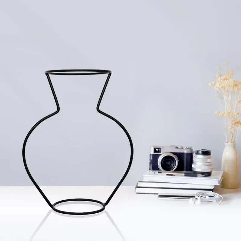 DecorBites™ Retro Iron Flower Vase for Home and Garden
